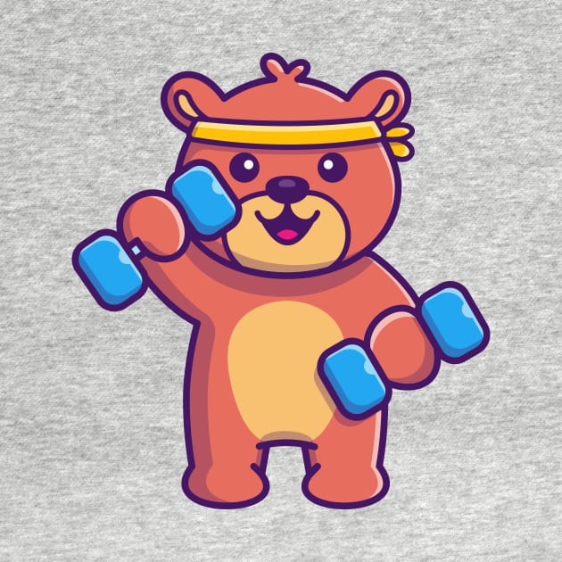 Cute Teddy Bear Work Out Cartoon by Catalyst Labs